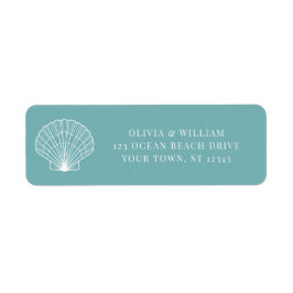 Etiqueta Endereço de devolução de casamento de praia de Sea