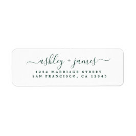 Etiqueta Endereço de Devolução de Casamento de Script Elega