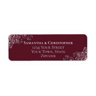 Etiqueta Endereço de Devolução de Casamento de Silver Fr