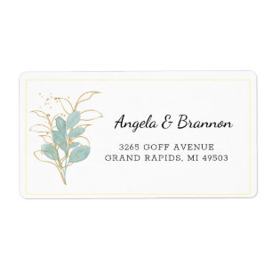 Etiqueta Endereço de Devolução de Casamento de Watercolor E