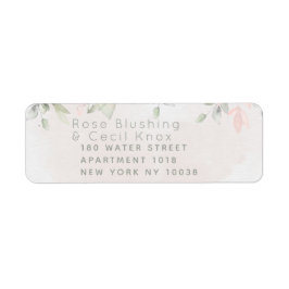 Etiqueta Endereço de devolução de casamento do Blush Rosa G
