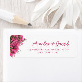 Etiqueta Endereço de Devolução de Casamento Elegante Bougai