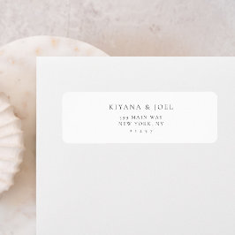 Etiqueta Endereço de Devolução de Casamento Elegante Simple