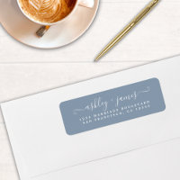Endereço de Devolução de Casamento em Script Azul 