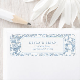 Etiqueta Endereço de Devolução de Casamento em Toile Floral
