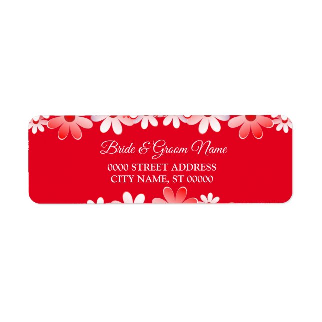 Etiqueta Endereço de Devolução de Casamento Floral Branco V (Frente)