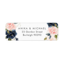 Endereço de Devolução de Casamento Floral de Bkush