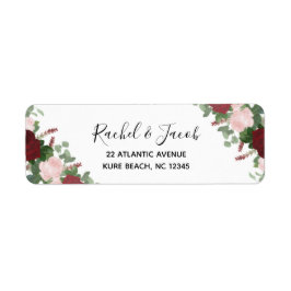 Etiqueta Endereço de Devolução de Casamento Floral de Borgo