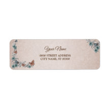 Endereço de Devolução de Casamento Floral Prata Tu