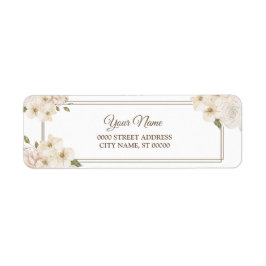 Etiqueta Endereço de Devolução de Casamento Floral Rosa Bra