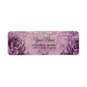 Etiqueta Endereço de Devolução de Casamento Floral Rosa Rox