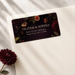 Etiqueta Endereço de Devolução de Casamento Floral Vintage 