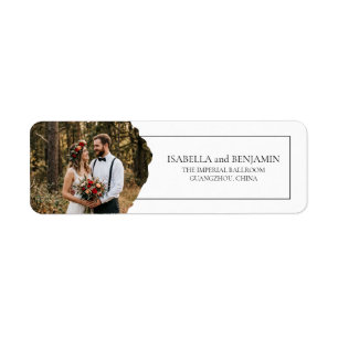 Etiqueta Endereço de Devolução de Casamento Foto Boho Perso