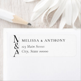 Etiqueta Endereço de Devolução de Casamento Minimalista Mod