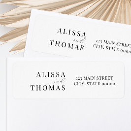 Etiqueta Endereço de devolução de casamento moderno minimal