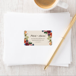 Etiqueta Endereço de Devolução de Casamento Outono Boho Blo