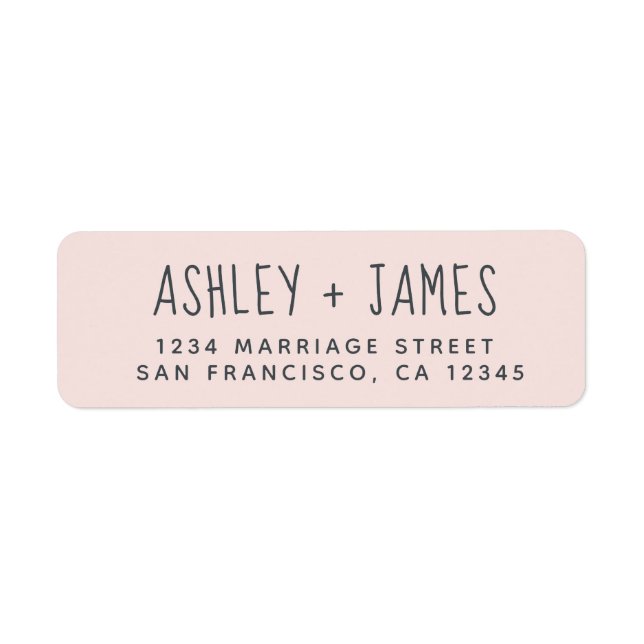 Etiqueta Endereço de Devolução de Casamento Rosa Pink do Sc (Frente)