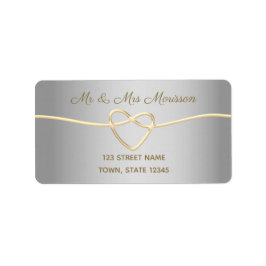 Etiqueta Endereço de Devolução de Casamento Silver