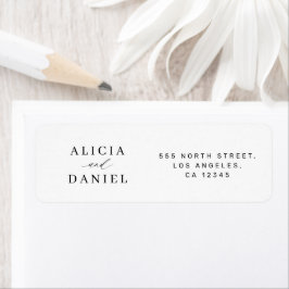Etiqueta Endereço de devolução de casamento simples minimal