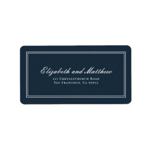 Etiqueta Endereço de Devolução de Casamentos Elegantes C