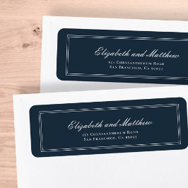 Etiqueta Endereço de Devolução de Casamentos Elegantes Clás