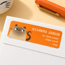 Endereço de Devolução de Cat Orange Siamese