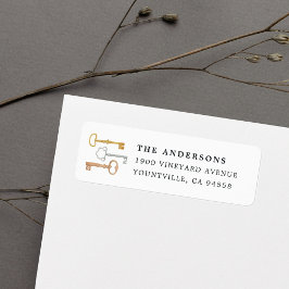 Etiqueta Endereço de devolução de chaves Vintage