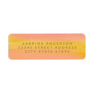 Etiqueta Endereço de Devolução de Cor d'água Elegante Amare