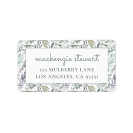 Etiqueta Endereço de devolução de Cores Aquáticas Botânicas