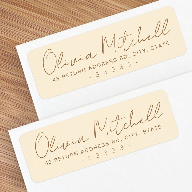 Etiqueta Endereço de devolução de creme de nome escrito man (Modern handwritten name cream return address label)