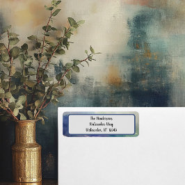 Etiqueta Endereço de devolução de feriado azul