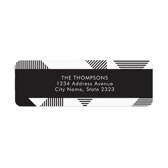 Etiqueta Endereço de devolução de feriado de faixa branca p (Frente)