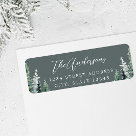 Etiqueta Endereço de devolução de Feriado de Floresta de Pi