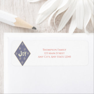 Etiqueta Endereço de devolução de feriado de Joy