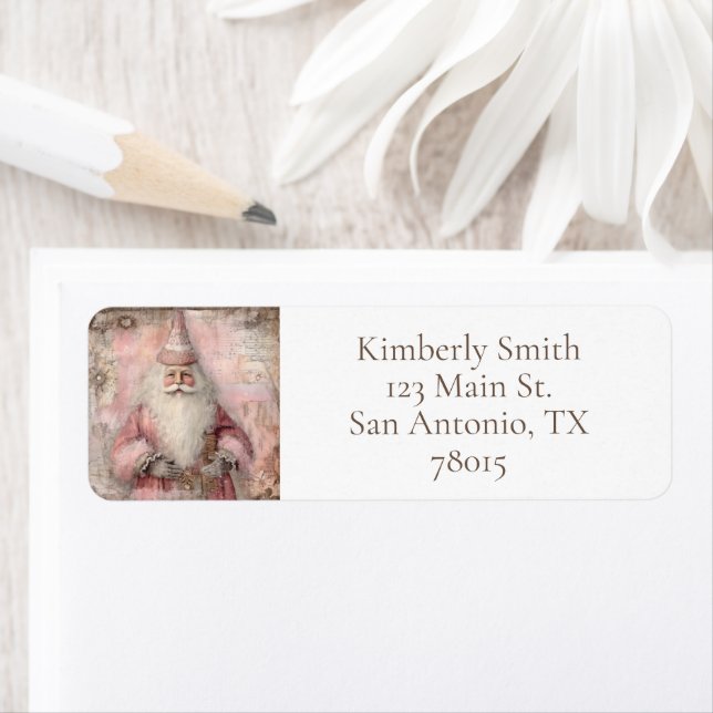 Etiqueta Endereço de devolução de feriado de Papais noeis V (Insitu)