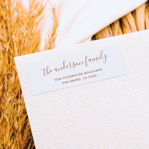 Etiqueta Endereço de devolução de feriado do nome da famíli