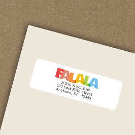 Etiqueta Endereço de devolução de feriados FA LA Colorida