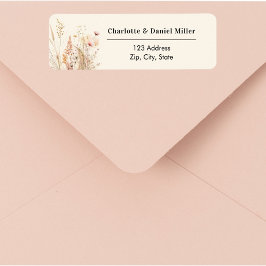 Etiqueta Endereço de devolução de flor silvestre bege claro