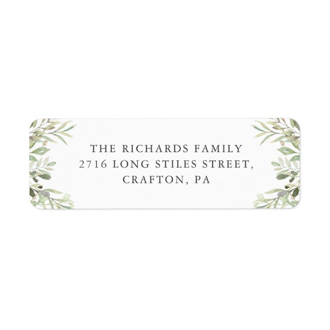 Etiqueta Endereço de Devolução de Folhagem de Gerência de W (Frente)