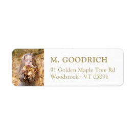 Etiqueta Endereço de devolução de fotos de queda Dourada an