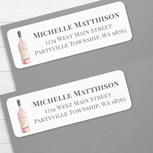Etiqueta Endereço de Devolução de Garrafa de Vinho (Wine Bottle Return Address label )