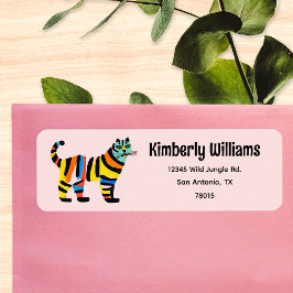 Etiqueta Endereço de Devolução de Gato de Gato de Gato de T