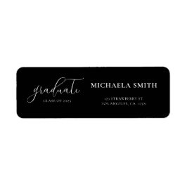 Etiqueta Endereço de Devolução de Graduação de Script Preto