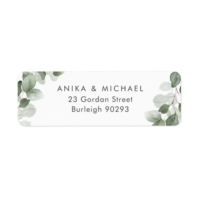 Etiqueta Endereço de Devolução de Leaf Verde Moderno (Frente)