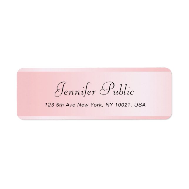 Etiqueta Endereço de devolução de Modelo Dourada Rosa de Ty (Frente)