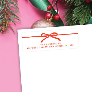 Etiqueta Endereço de devolução de natal do Arco vermelho de