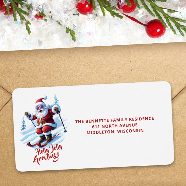 Etiqueta Endereço de Devolução de Natal do Papai Noel Engra (Criador carregado)