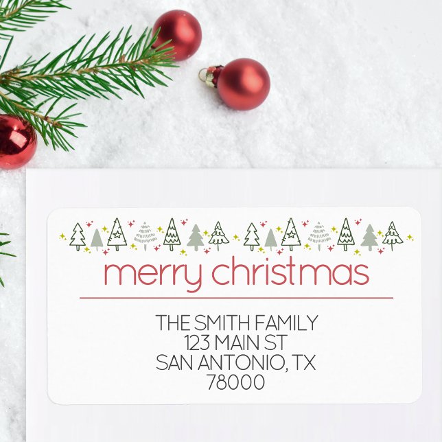 Etiqueta Endereço de devolução de Natal moderno (Large Christmas Address Labels)