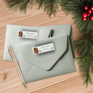 Etiqueta Endereço de devolução de natal Rustic Woodland