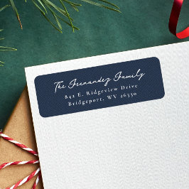 Etiqueta Endereço de devolução de natal simples herringbone